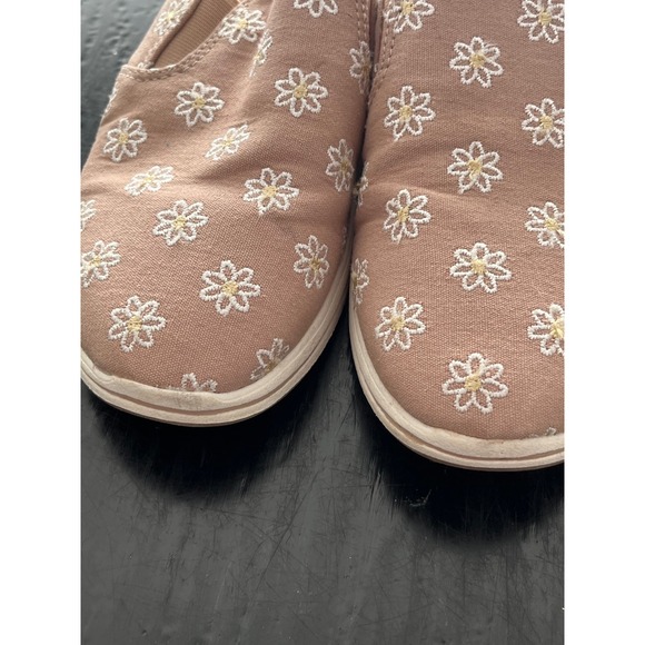 Clarks Cloudsteppers Breeze Shore mules taupe canvas & white daisy pattern US 8 - Picture 6 of 9